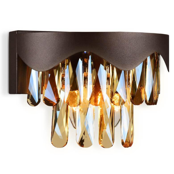 Ambrella Настенный светильник с хрусталем TR5091 CF/TI кофе/янтарь E14/2 max 40W 260*180*150