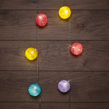 NEON-NIGHT Тайские фонарики «Фейерверк» 1,5 м, прозрачный ПВХ, 10 LED, теплый белый, питание 2 х АА (батарейки не в комплекте) 303-099