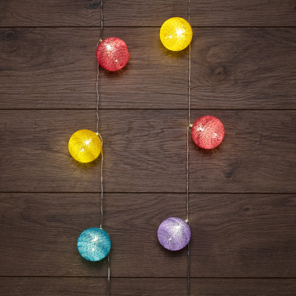 NEON-NIGHT Тайские фонарики «Фейерверк» 1,5 м, прозрачный ПВХ, 10 LED, теплый белый, питание 2 х АА (батарейки не в комплекте) 303-099