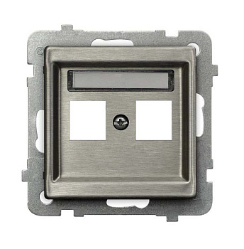 Ospel Sonata Сталь Накладка компьютерной розетки 2-й, без рамки GPK-2RM/p/37