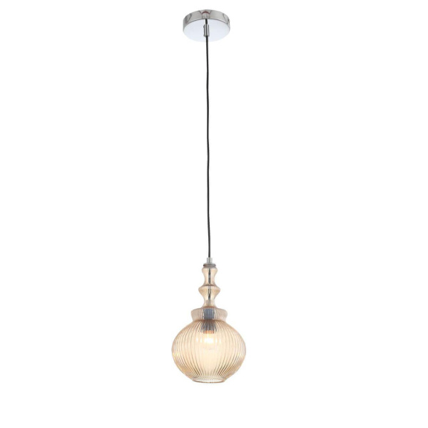 ST LUCE SL363.303.01 Подвес  Хром/Янтарный E27 1*60W ST LUCE SL363.303.01 Подвес  Хром/Янтарный E27 1*60W