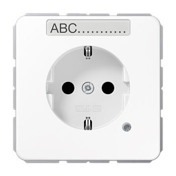 JUNG SCHUKO-розетка с полем для надписи и индикатором, белая CD1520BFNAKOWW
