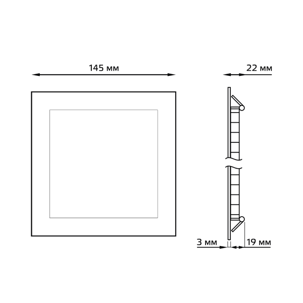 Купить Gauss Светильник Slim квадрат 9W 610lm 3000K 180-265V IP20 монтаж Ø130*130 145*145*22 LED 940111109
