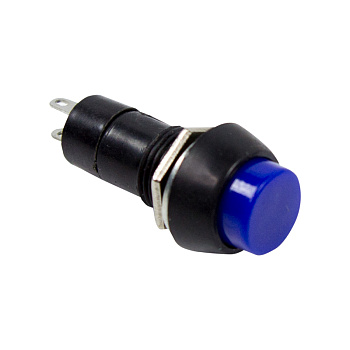 Выключатель-кнопка 250V 1А (2с) (ON)-OFF Б/Фикс синяя Rexant 36-3041