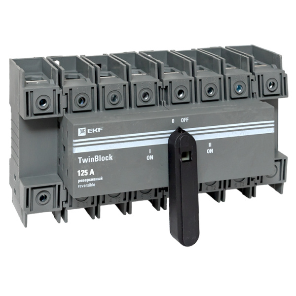 EKF Рубильник 125A 4P реверсивный c рукояткой для прямой установки TwinBlock