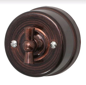 BIRONI Лизетта Пластик Медный век Выключатель перекрестный 1-кл B1-203-16