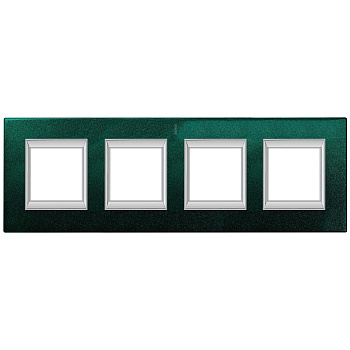 BT Axolute Малахит Рамка 2+2+2+2 мод прямоугольная (надпись вертикально) HA4802/4VS