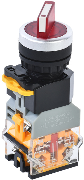 IEK Переключатель D8-11XD2 2 положения 1з+1р с подсветкой красный