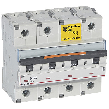 Legrand DX3 Автоматический выключатель 4P 125A (D) 25кА 409855