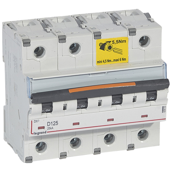 Legrand DX3 Автоматический выключатель 4P 125A (D) 25кА 409855