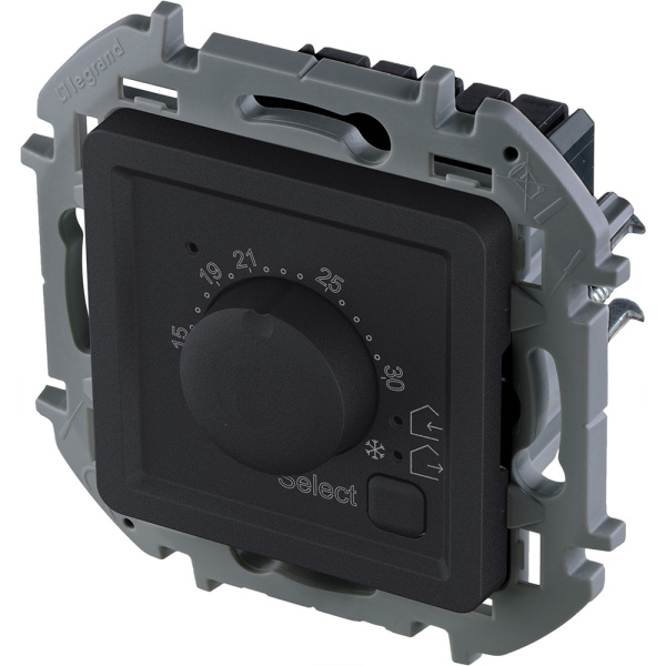 Купить Legrand INSPIRIA Антрацит Термостат с внешним датчиком для тёплых полов 673813