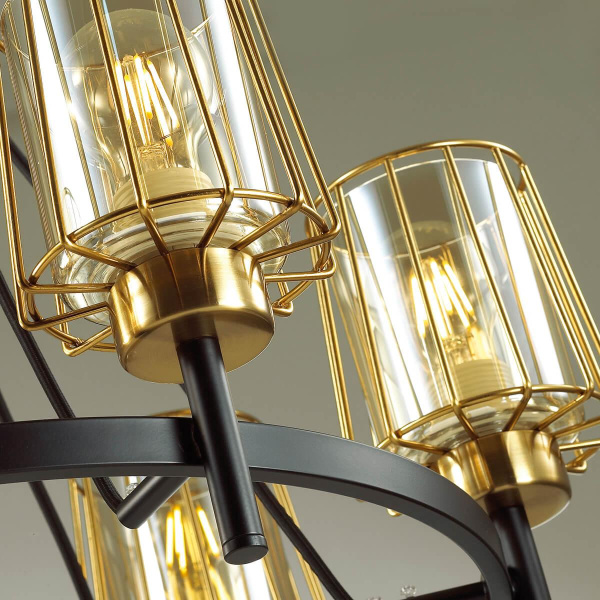 Купить Odeon Light 4656/1W ODL20 567 золотой/черный/янтарный Бра с выкл. E27 60W 220V DOGANA