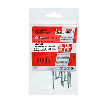 Tech-Krep Саморез ШУц 4,0х70 пот. гол. (8 шт) - пакет 102434