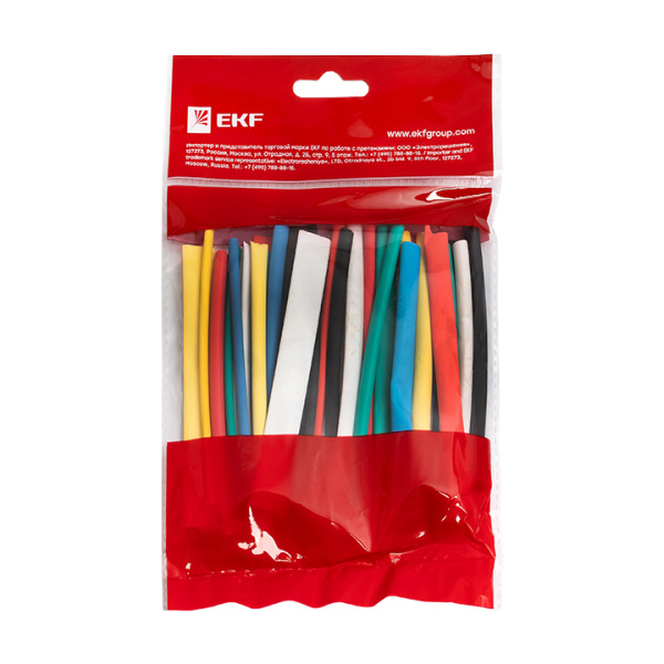 Купить EKF PROxima Набор ТУТ нг: 6 цветов по 5шт. Разного диаметра (3/1,5; 4/2; 5/2,5; 6/3; 8/4) 100мм.