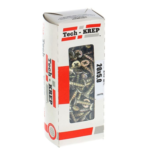 Tech-Krep Саморезы универсальные  20х5,0 мм (200 шт) желтые - коробка с ок. 102258