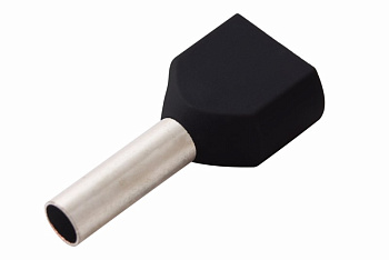 Наконечник штыревой втулочный изолированный F-8мм 2х1.5мм² (НШВи(2) 1.5-8 / НГи2 1,5-8) черный Rexant 08-2806