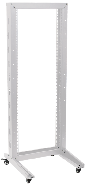 Купить IEK LINEA F ITK 19" двухрамная стойка, 42U, 600x600, на роликах, серая LF35-42U66-2R