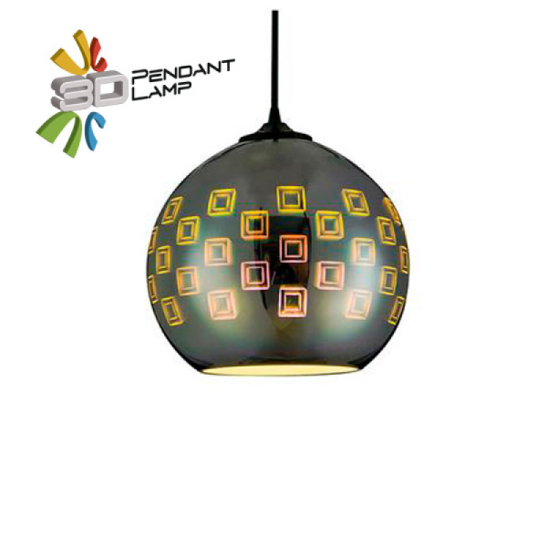 Horoz Electric 021-005-0001 Хром E27 1M 3D СТЕКЛО Декоративный патрон на подвесе SPECTRUM HRZ00002441