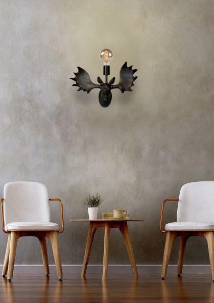 Купить Lucide EXTRAVAGANZA MOOSE Светильник настенный 1xE27 Black 47209/01/30