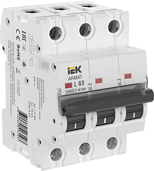 IEK ARMAT Автоматический выключатель M10N 3P L 63А AR-M10N-3-L063