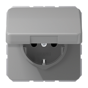 JUNG CD 500 Серая Розетка штепсельная Schuko 16A 250V с защитой от детей, влагозащищенная CD1520BFKIKLGR