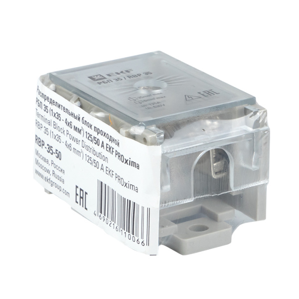 Купить EKF PROxima Распределительный блок проходной РБП 35 (1х35-4х6 мм2) 125/50А