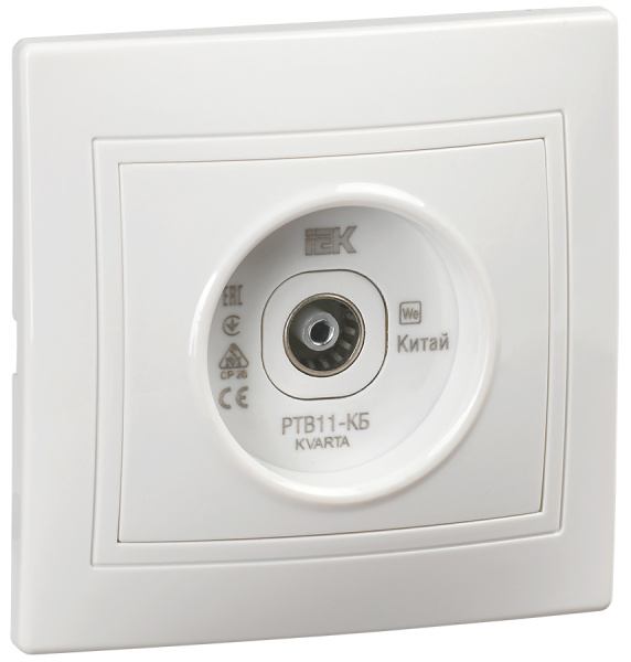 IEK KVARTA Розетка телевиз. проход. РТВ11-КБ бел.