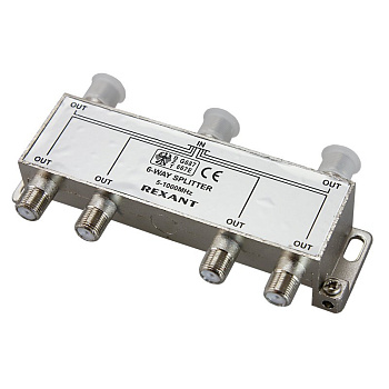 Делитель ТВ х 6 под F Разъем 5-1000 МГц Rexant 05-6004