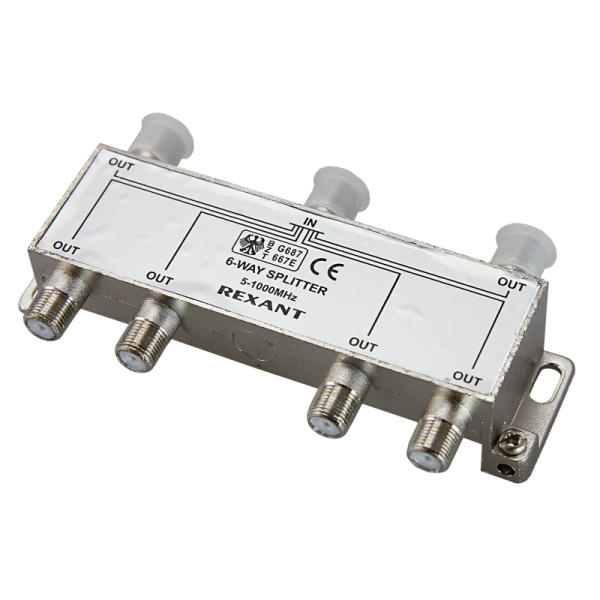 Делитель ТВ х 6 под F Разъем 5-1000 МГц Rexant 05-6004