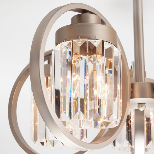 Купить Eurosvet 10128/5 Светильник потолочный сатин-никель/прозрачный хрусталь Strotskis a054437