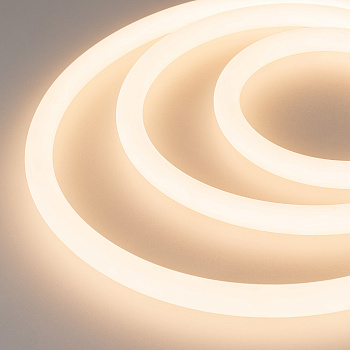 Arlight Лента герметичная MOONLIGHT-TOP-A336-D18mm 24V Warm3000 360deg (14.4 W/m, IP65, 2835, 5m, wire x1) (-) 038754