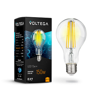 Voltega VG10-A1E27warm15W-F ЛОН Е27 2800К 15W Графен 7104