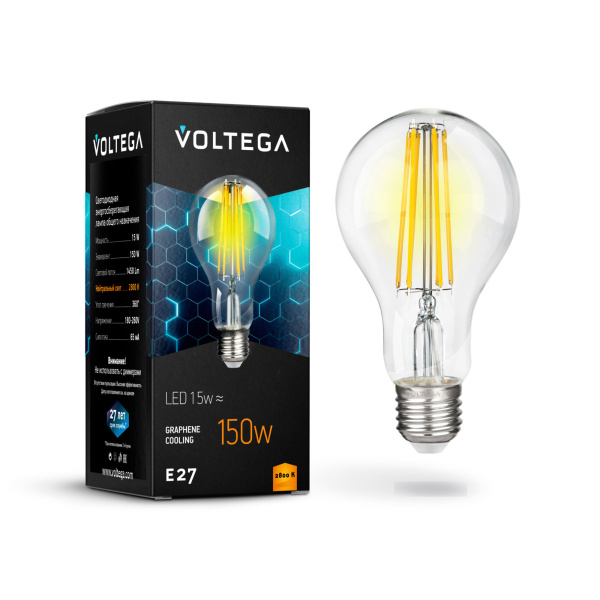 Voltega VG10-A1E27warm15W-F ЛОН Е27 2800К 15W Графен 7104