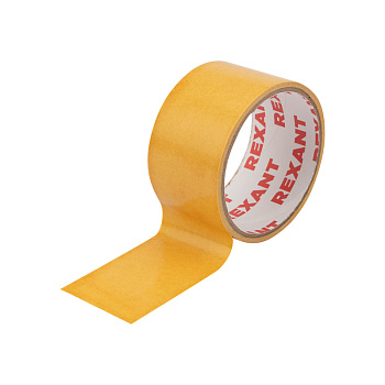 Двухсторонний скотч , полипропиленовая основа, 48 мм, ролик 5 м Rexant 09-6248