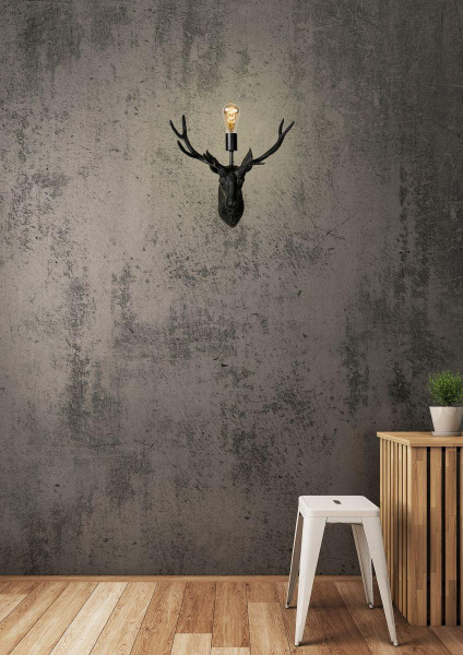 Купить Lucide EXTRAVAGANZA CARIBOU Светильник настенный 1xE27 Black 47210/01/30