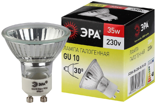 ЭРА GU10-JCDR (MR16) -35W-230V (галоген, софит, 35Вт, нейтр, GU10)