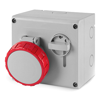 DKC Розетка настенная с механической блокировкой и верхним расположением разъема IP67 32А 3P+E 400В