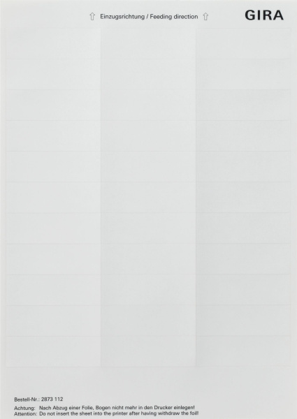 Купить Gira Листы для надписей 21,8x67 мм 2873112