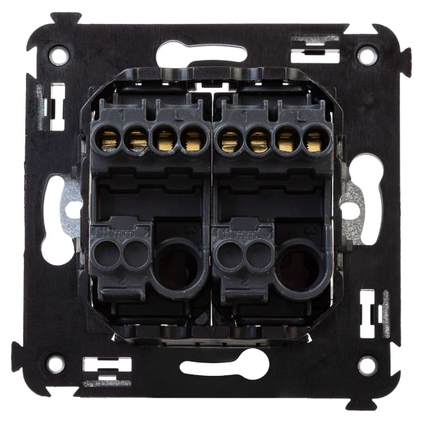 Купить DKC Выключатель двухклавишный в стену, "Avanti", "Черный матовый"