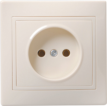 IEK KVARTA РС10-2-ККм Розетка 1местн. без з/к без защ.штор. 10А (кремовый)
