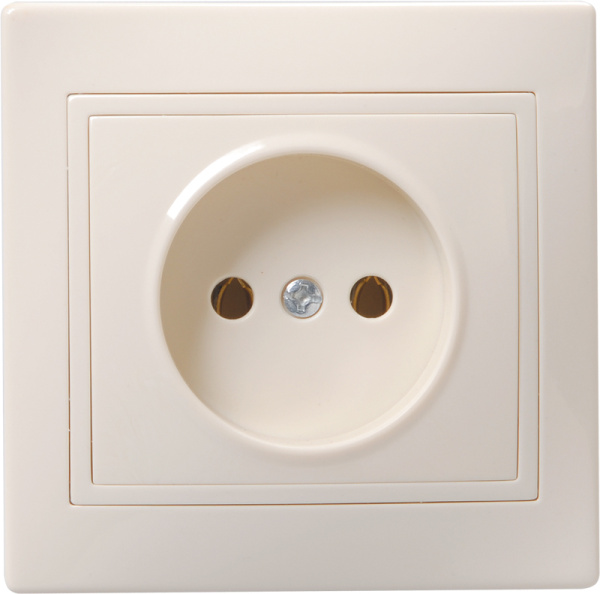 IEK KVARTA РС10-3-Км Розетка 1мес. c з/к без з/ш 16А кер. крем.