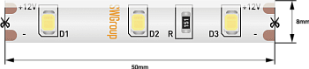 SWG Лента светодиодная стандарт 2835, 60 LED/м, 4,8 Вт/м, 12В , IP65, Цвет: Теплый белый SWG260-12-4.8-WW-65
