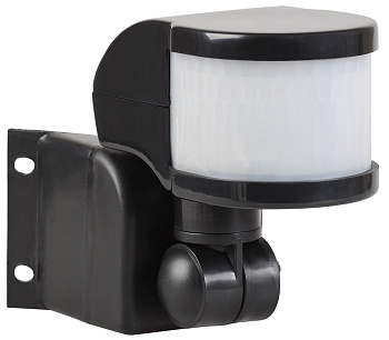 IEK Датчик движения ДД 018В черный, макс. нагрузка 1100Вт, уг 270град, дальность 12м, IP44,