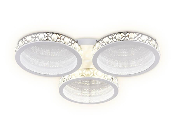 Купить Ambrella Потолочный светодиодный светильник с пультом FA9445 WH/CH белый/хром 154W D700*85 (ПДУ РАДИО 2.4)