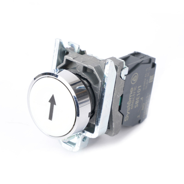 Systeme Electric Кнопка SB4 в сборе модульная 22мм белая металл 1НО с марк "стрелка вверх"