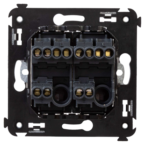 Купить DKC Переключатель двухклавишный в стену, "Avanti", "Черный матовый"