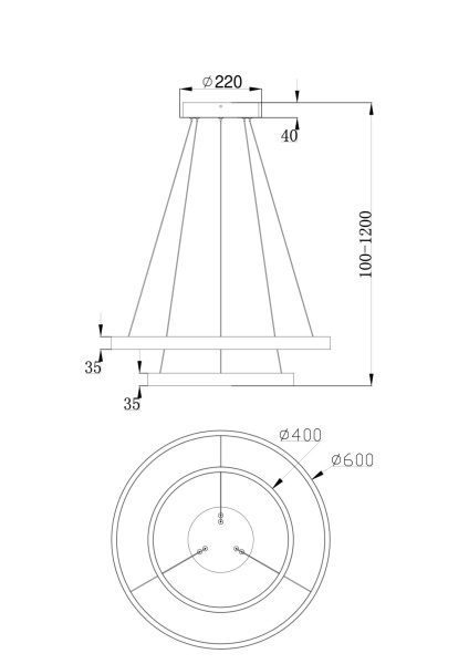 Купить Maytoni Technical Подвесной светильник Латунь MOD058PL-L55BS4K