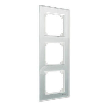 SE Merten SM M-Elegance Стекло Белый Кристалл Рамка 3-ая MTN4030-3220