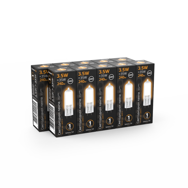 Купить Gauss Лампа G4 AC220-240V 3.5W 240lm 3000K стекло LED 107807103
