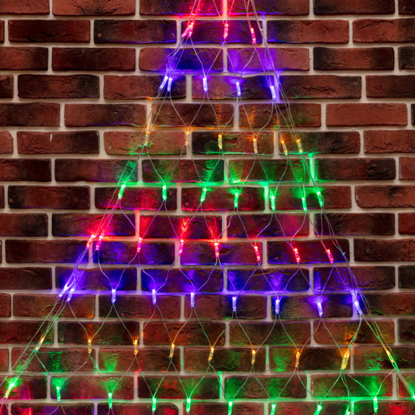 Гирлянда "Сеть" 2x2x1.5 м,  свечение с динамикой, прозрачный ПВХ, 136 LED, 230 В, цвет свечения мультиколор 215-059